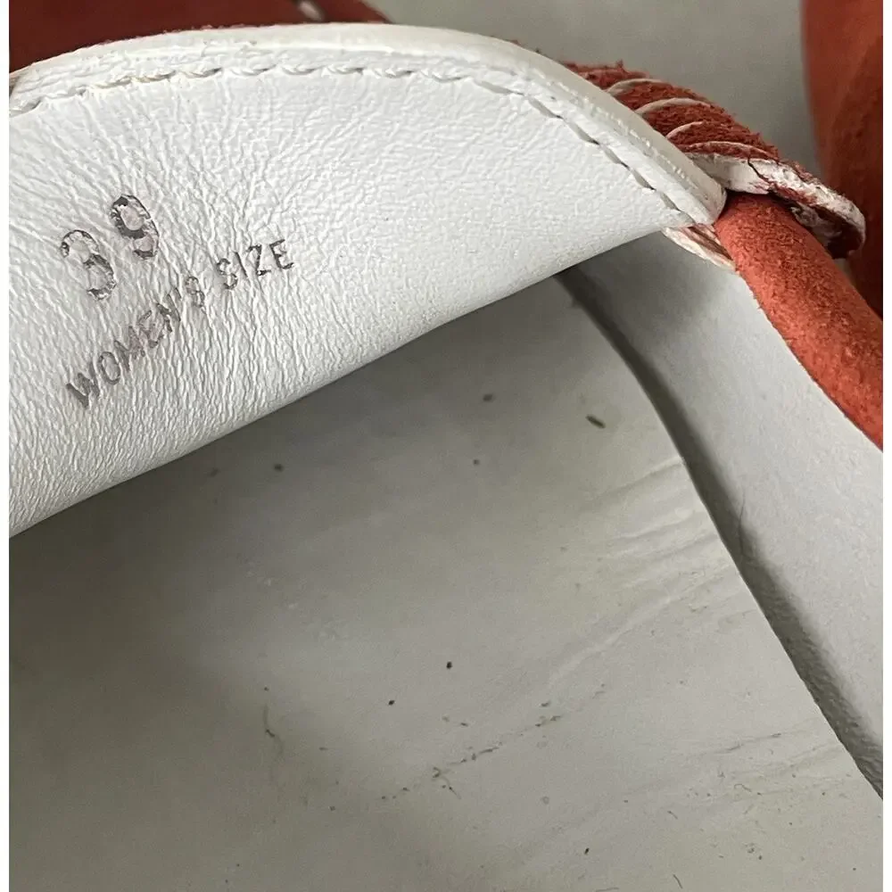 Tod’s Gommino Rust Suede Leather Driving Loafers White Horsebit Buckle 39 / 8.5